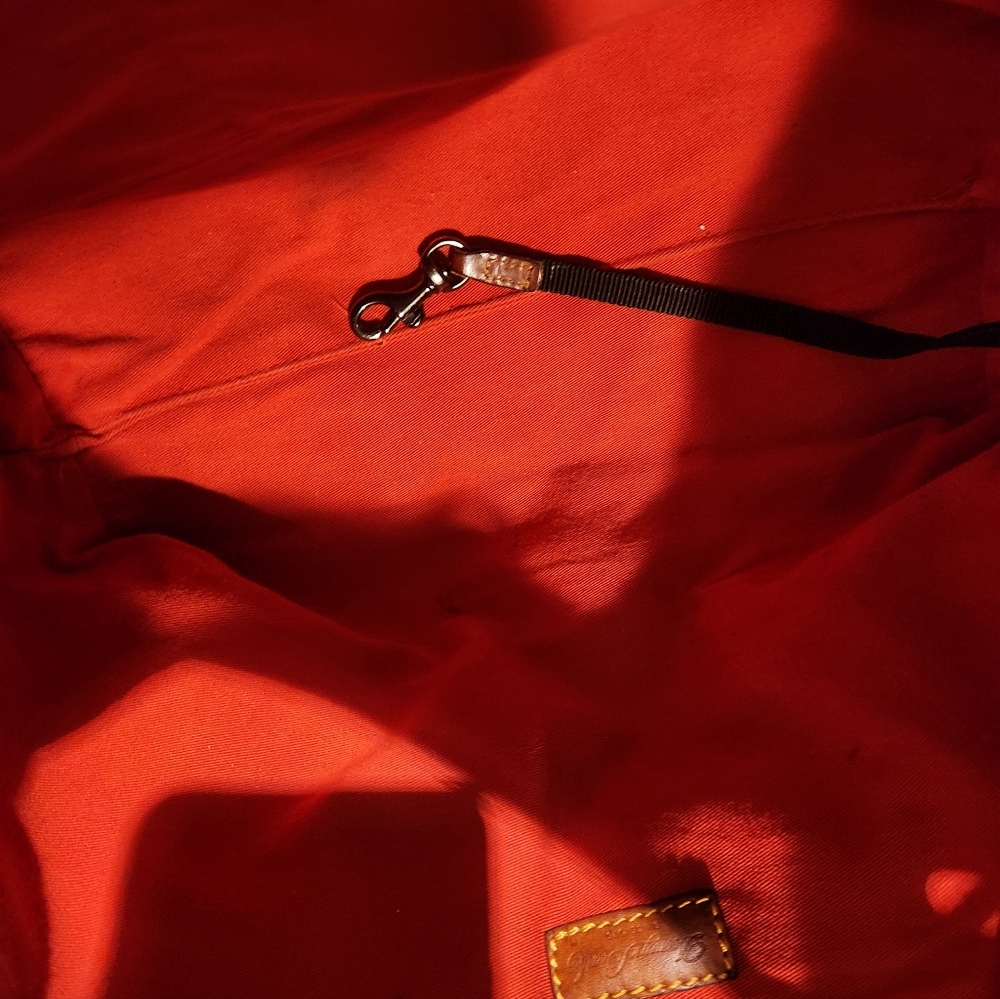 Vintage Dooney & BOURKE Black Tote Bag with Brown Leather Straps - Picture 8 of 13